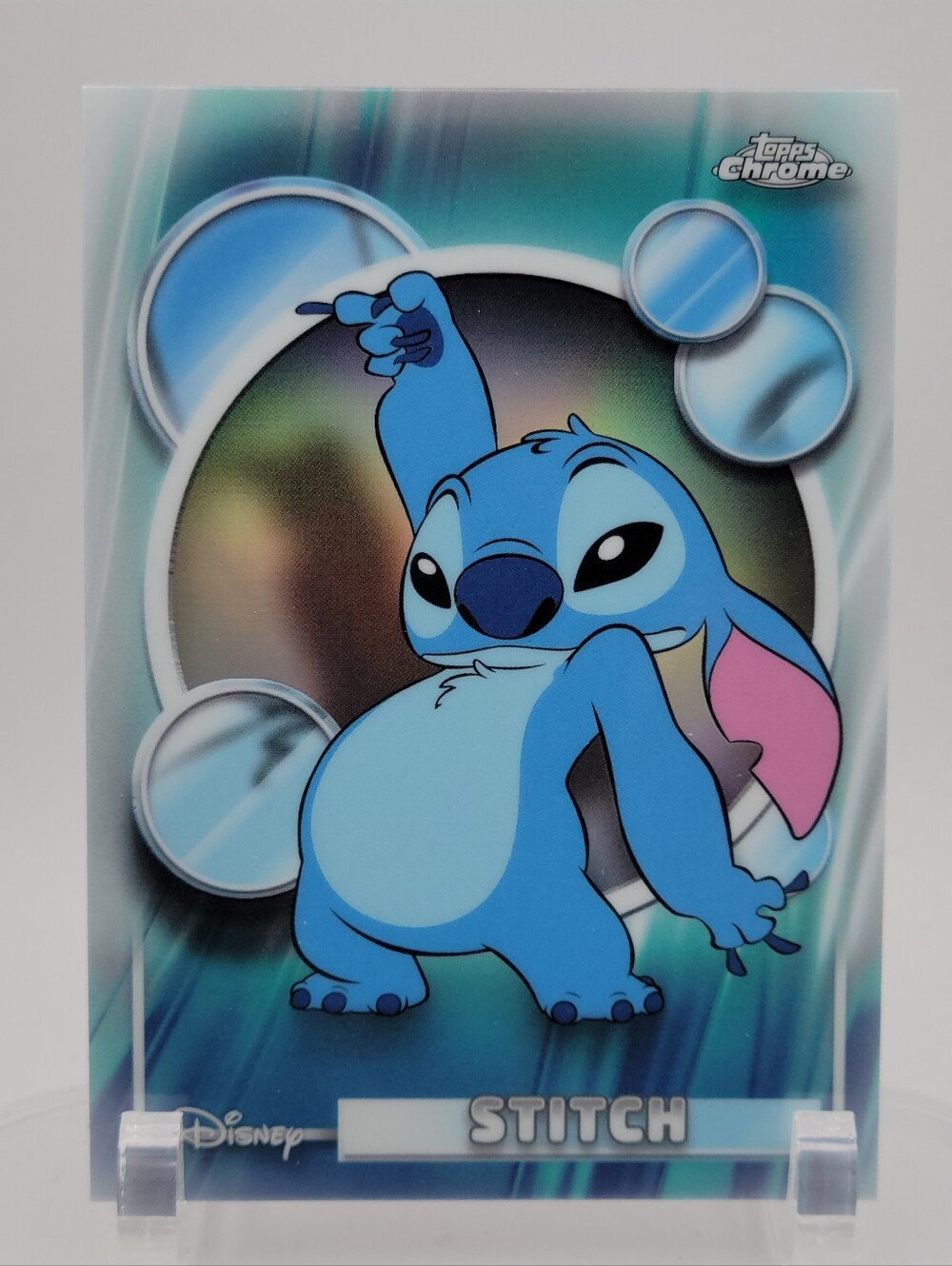 2026 Topps Chrome Disney Stitch Refractor #150 Lilo & Stitch Collectible Card